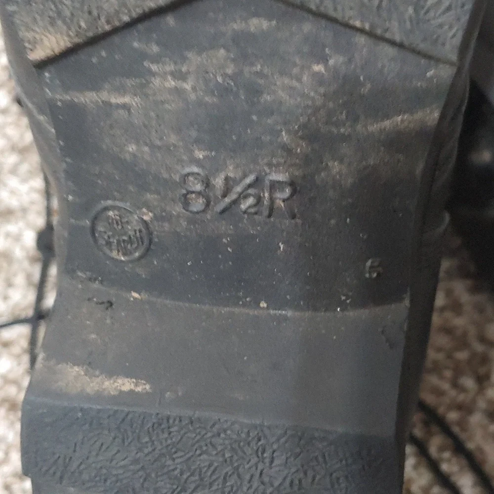 VTG Ro-Search Black Lace Up Combat Boots Men's Size 8.5